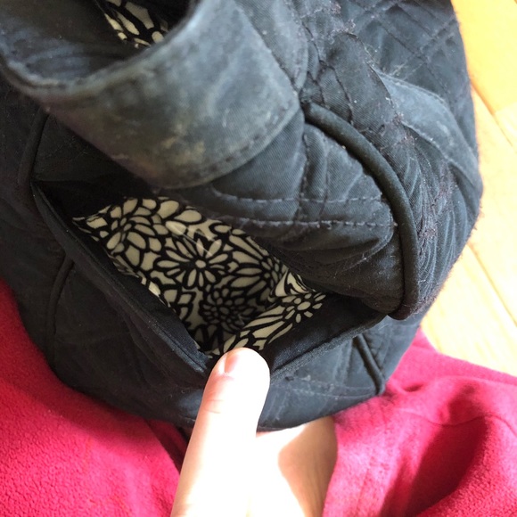 Vera Bradley Black/flower large diaper bag - Picture 7 of 8